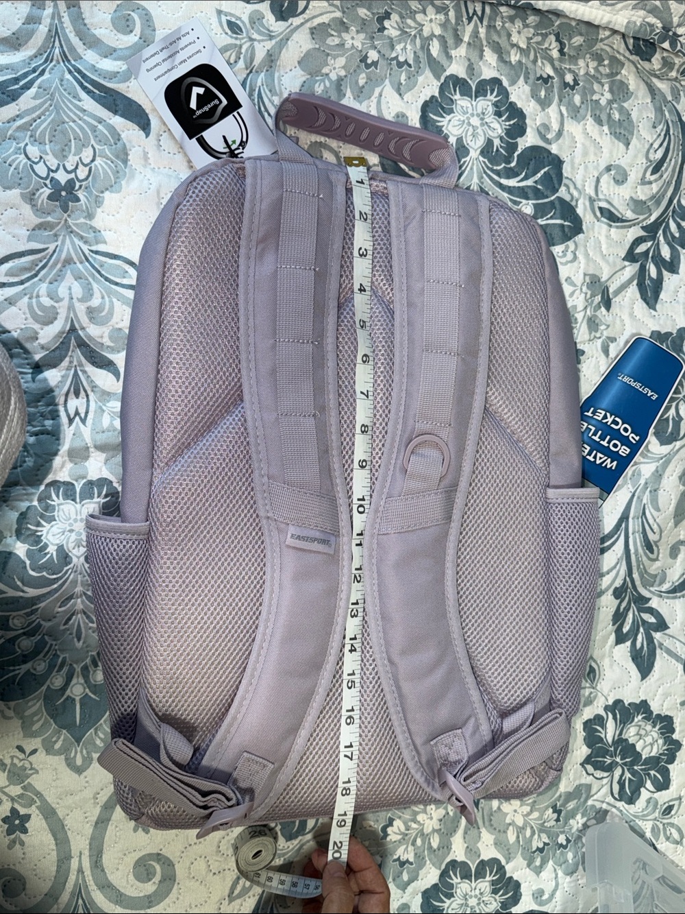 Lavender Backpack with Mesh Pockets